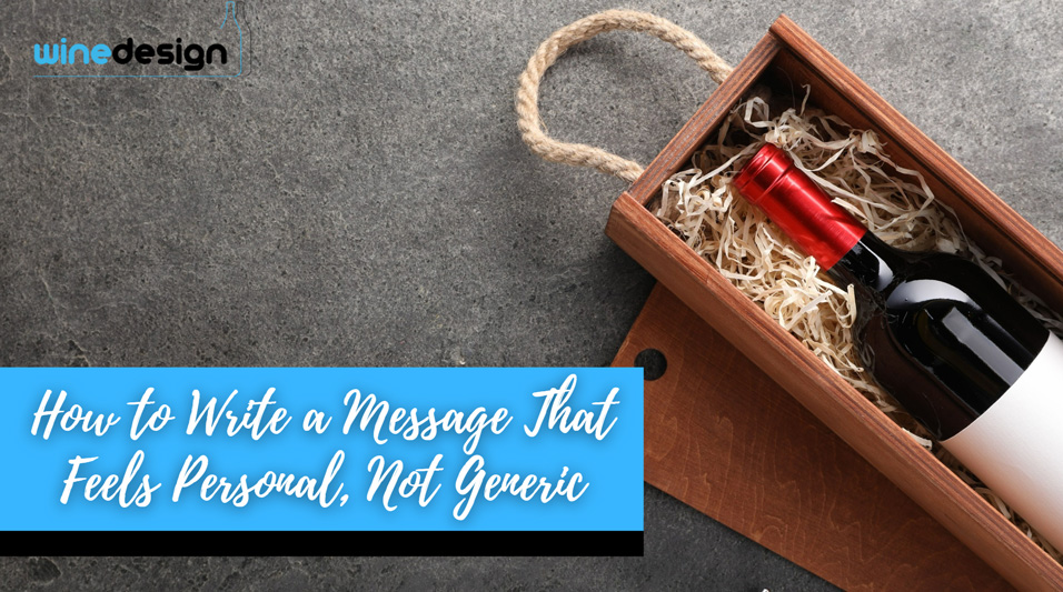 Holiday Message Ideas for Company Wine Gifts - Gifts Bottle of wine in wooden box and corkscrew on dark textured table, flat lay. Space for text